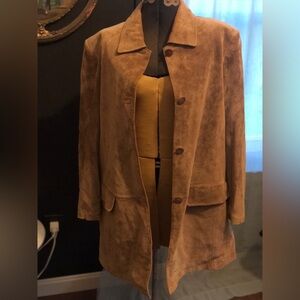 XL genuine leather button up coat